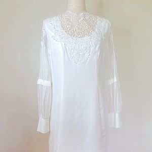 The Moon Embroidered Lace Midi Cocktail Dress